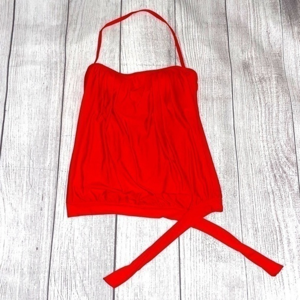 ATHENA Women’s Orange Bandeau Solid Blouson Tankini Top - Size 10
